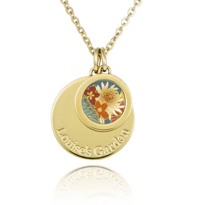 Fleur-de-lis medaillon ketting voor wholesale door Louise's Garden
