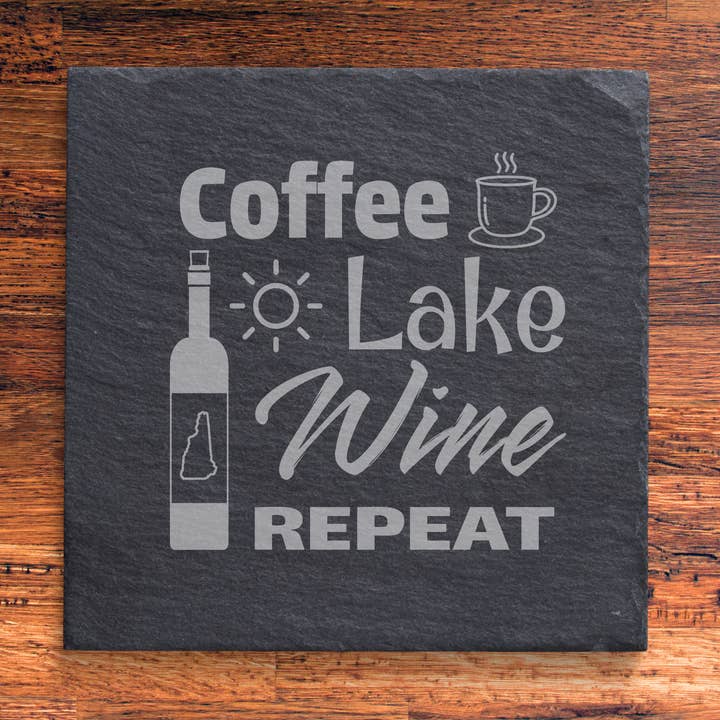 Slate Coaster - Lake Life (Various Styles) for wholesale by Maple and Holly