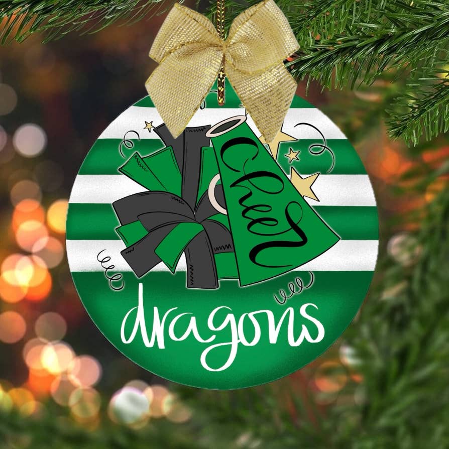 on the Bayou - Wholesale Ornament - cheerleader custom High school mascot Christmas ornaments 1