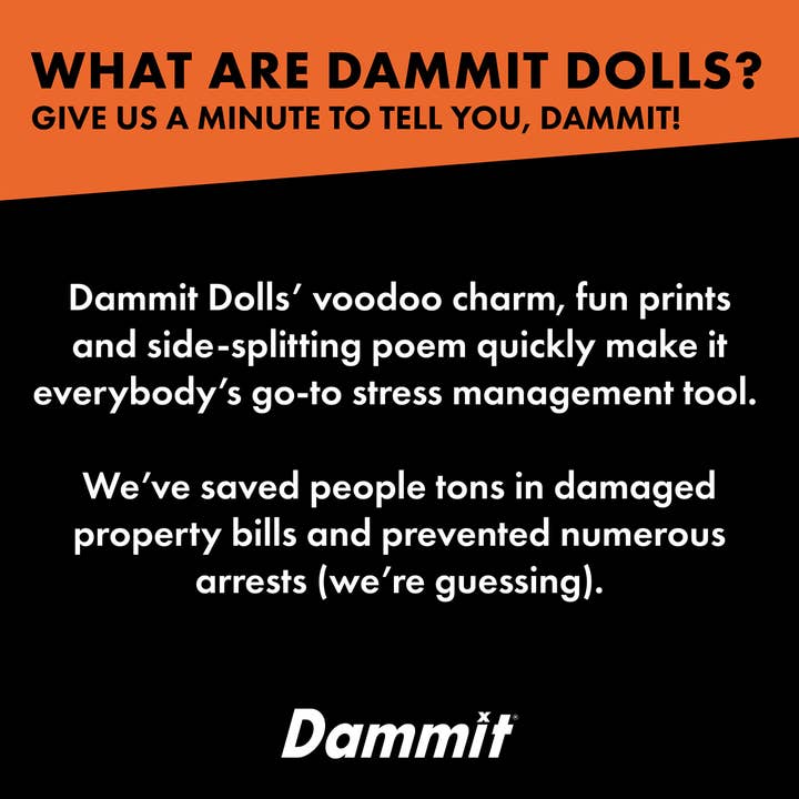 Dammit! Dolls - Wholesale Stress Relief Ball/Dough - Dammit Doll - Classic Prints - Variety Selection