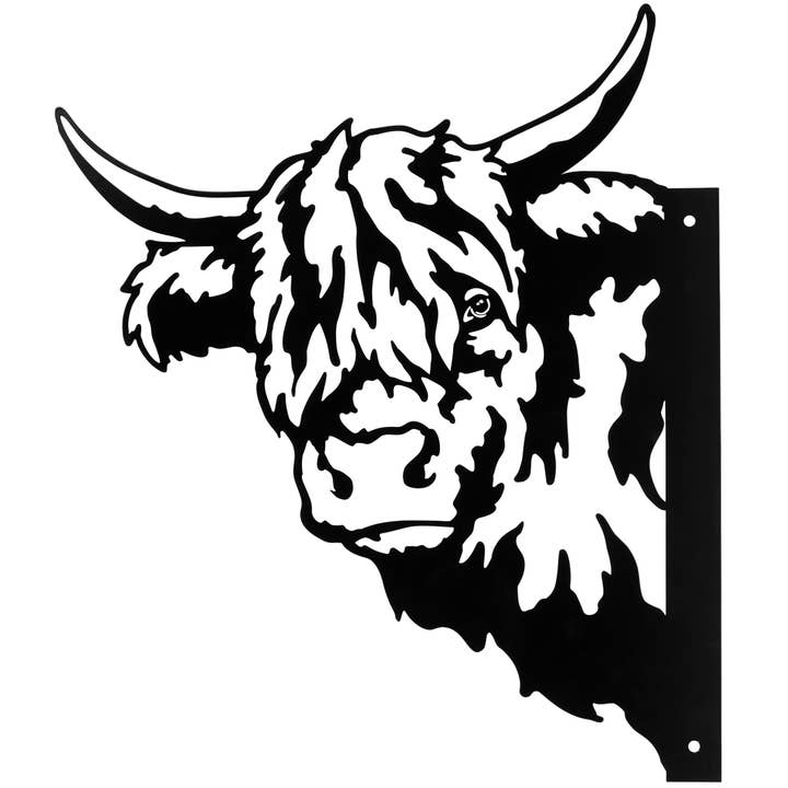 Highland Cow Metal Outdoor Art for wholesale by Primitives by Kathy