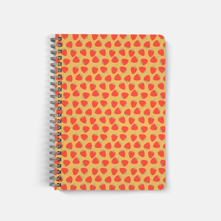 Cahier à spirale Dot Grid - Fraise jaune pour la vente par Good and Human