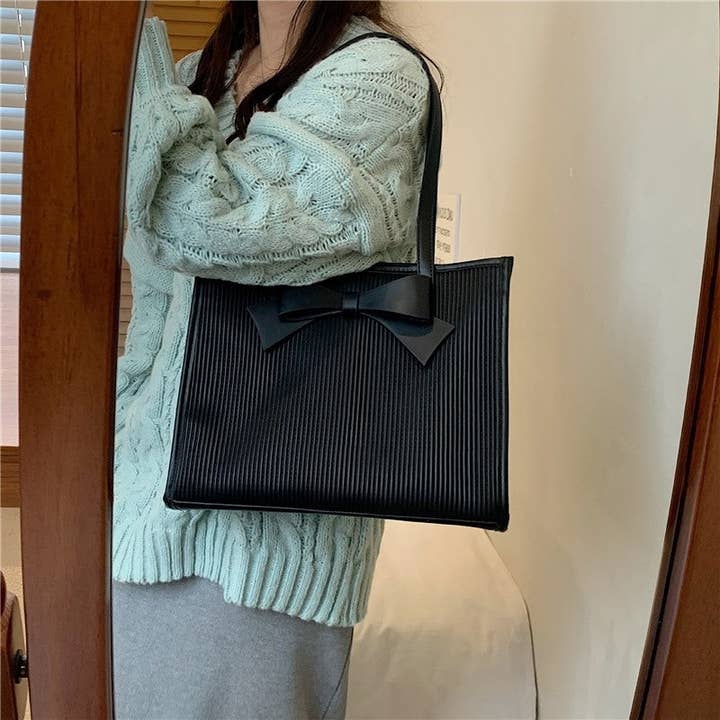 Sheer Trend - Wholesale Tote Bag - Women's - Colorful Bow Decor Tote Bag2