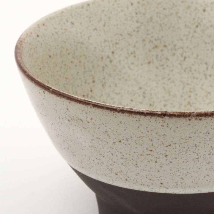 LAKOLE - Wholesale Bowl - Mino Ware Black Soil Rice Bowl Classic White