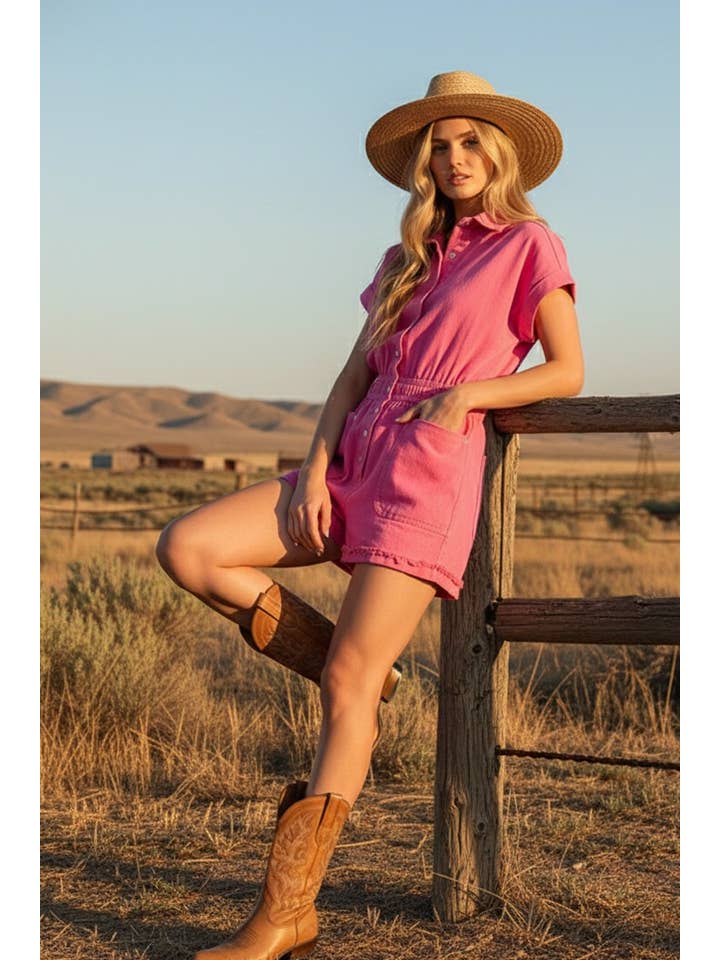 Sewn and Seen - Venta al por mayor Peto - Mujer - Mameluco de mezclilla con botones y bolsillos7