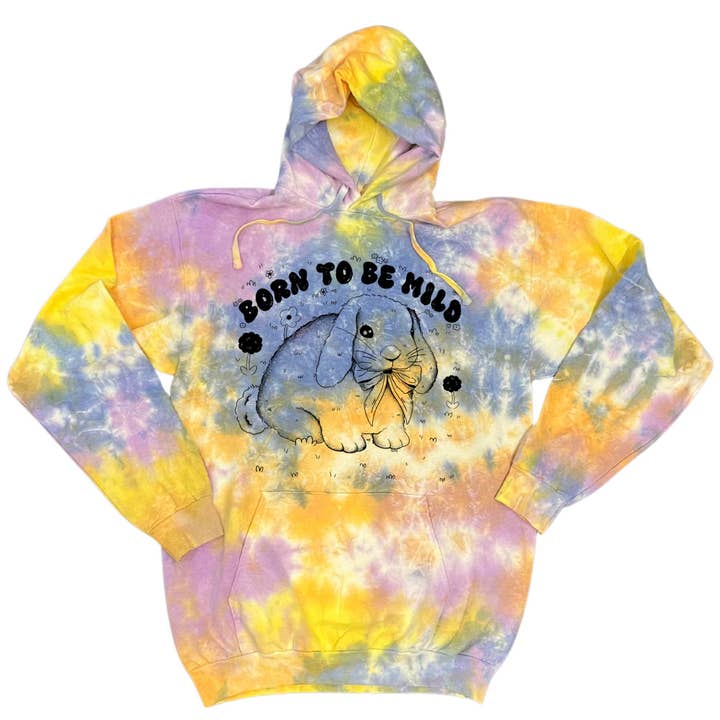 The Funnel Cake Tree – wholesale Hoodie – Women's – Retro Born to Be Mild Hand Drawn - Tie Dye or Solid Hoodie2