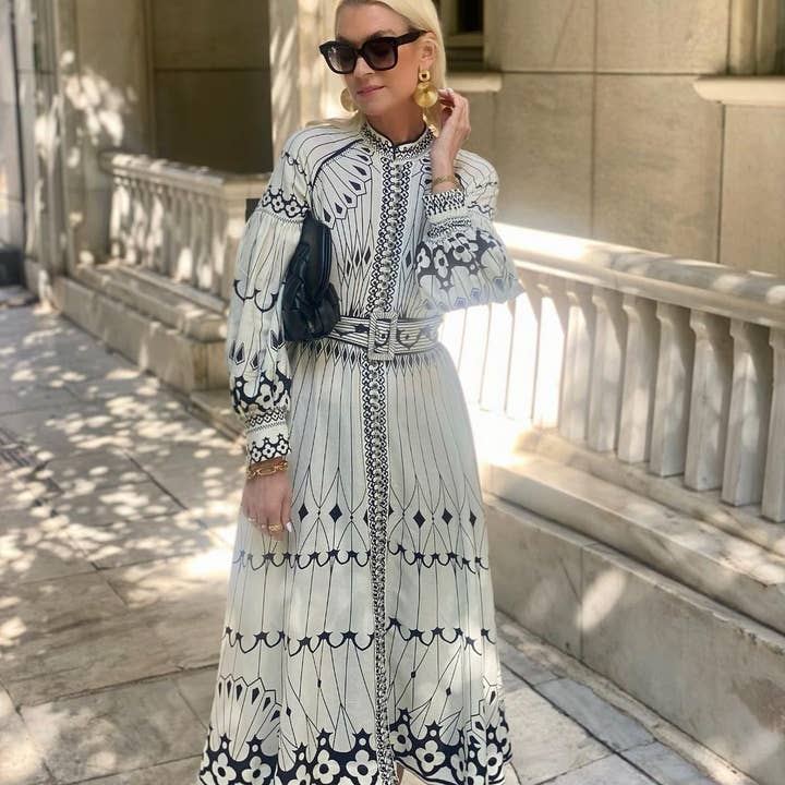 As Shown 2025 NEW Linen Lantern Sleeve Dress Vintage Chic for You for wholesale on Faire3