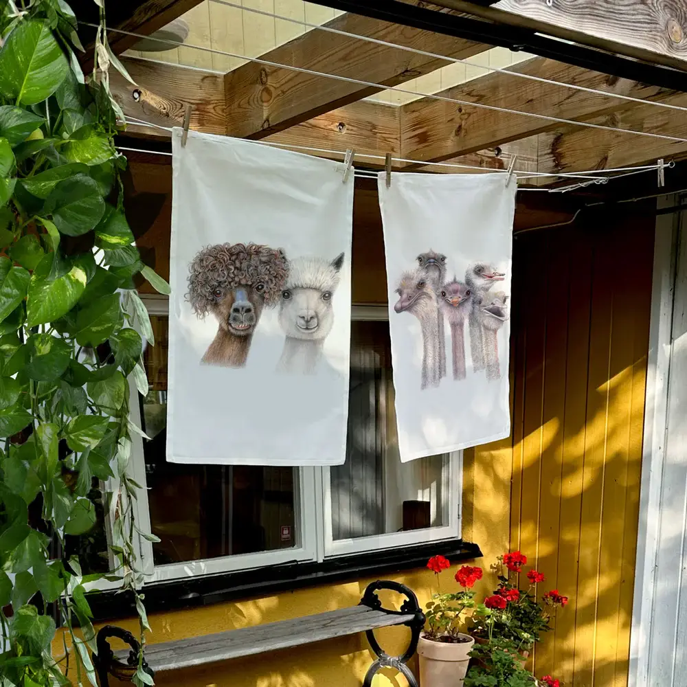 Charlotte Nicolin – Toalha de chá por atacado – Anderssons - Toalha de cozinha com estampas de animais2