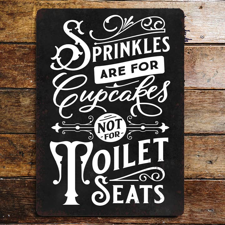 Placa metálica para pared con diseño de cupcakes para baño Sprinkles para venta al por mayor de The British Metal Signs Company