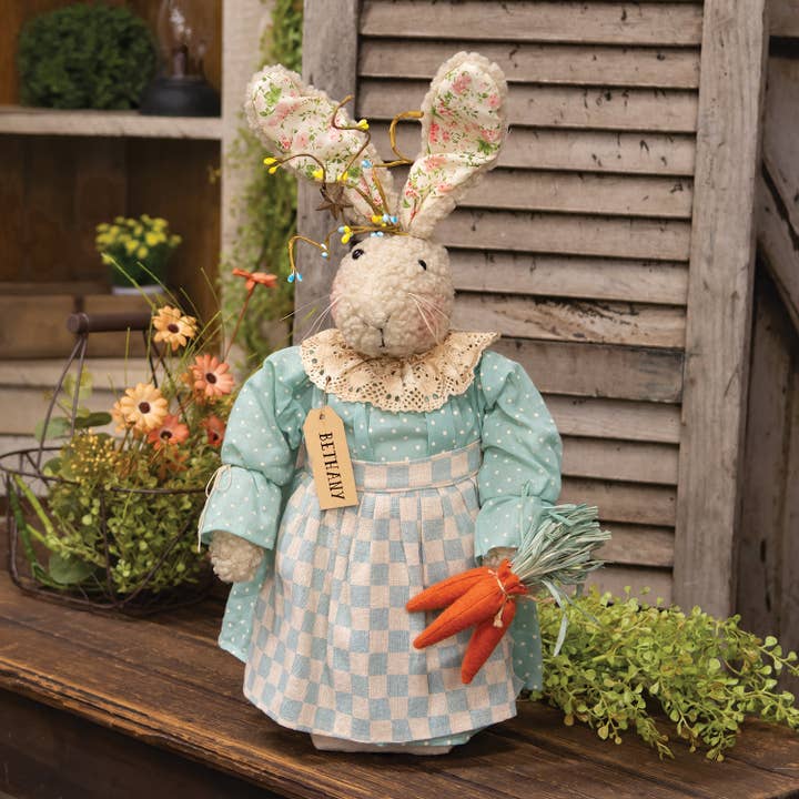 The Hearthside Collection - Wholesale Decorative Tabletop Object - Bethany Bunny Doll w/Carrots1