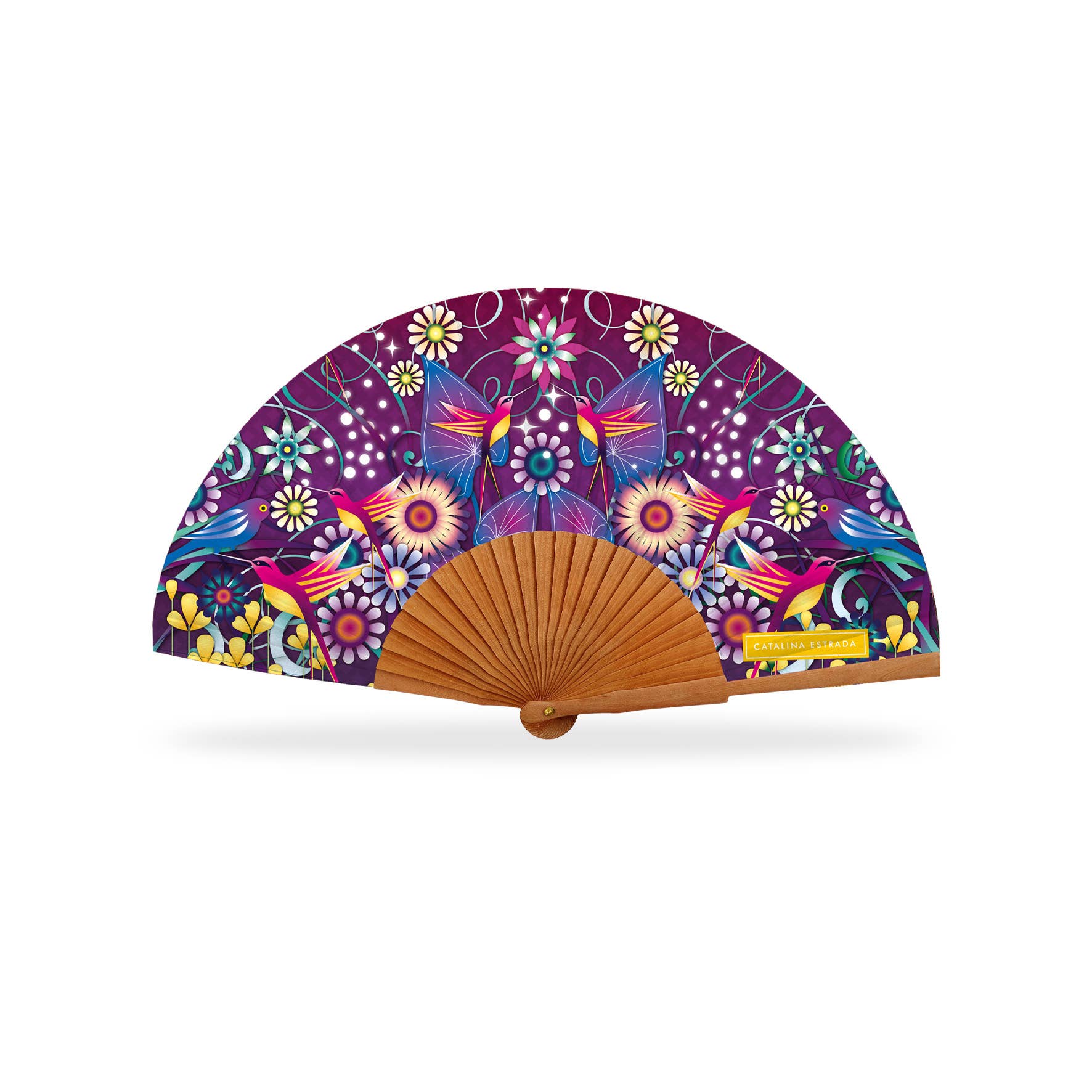 Cuatrogotas – wholesale Party/paper folding fan – Catalina Estrada Fan, Garden. Ref-A30062
