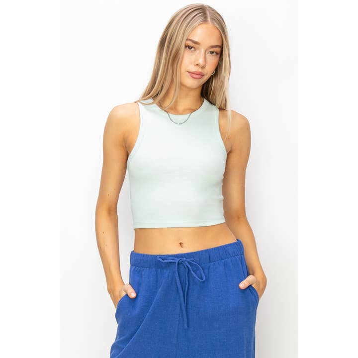 HYFVE - Wholesale Tank Top - Women's - DZ24C690-D-Ribbed Crop Tank Top