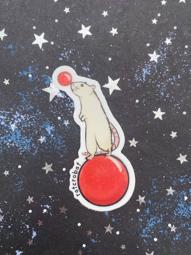 AstroManatee Shop - Wholesale Sticker - Ratcrobat // rat sticker // pet rat // gifts for rat owners5