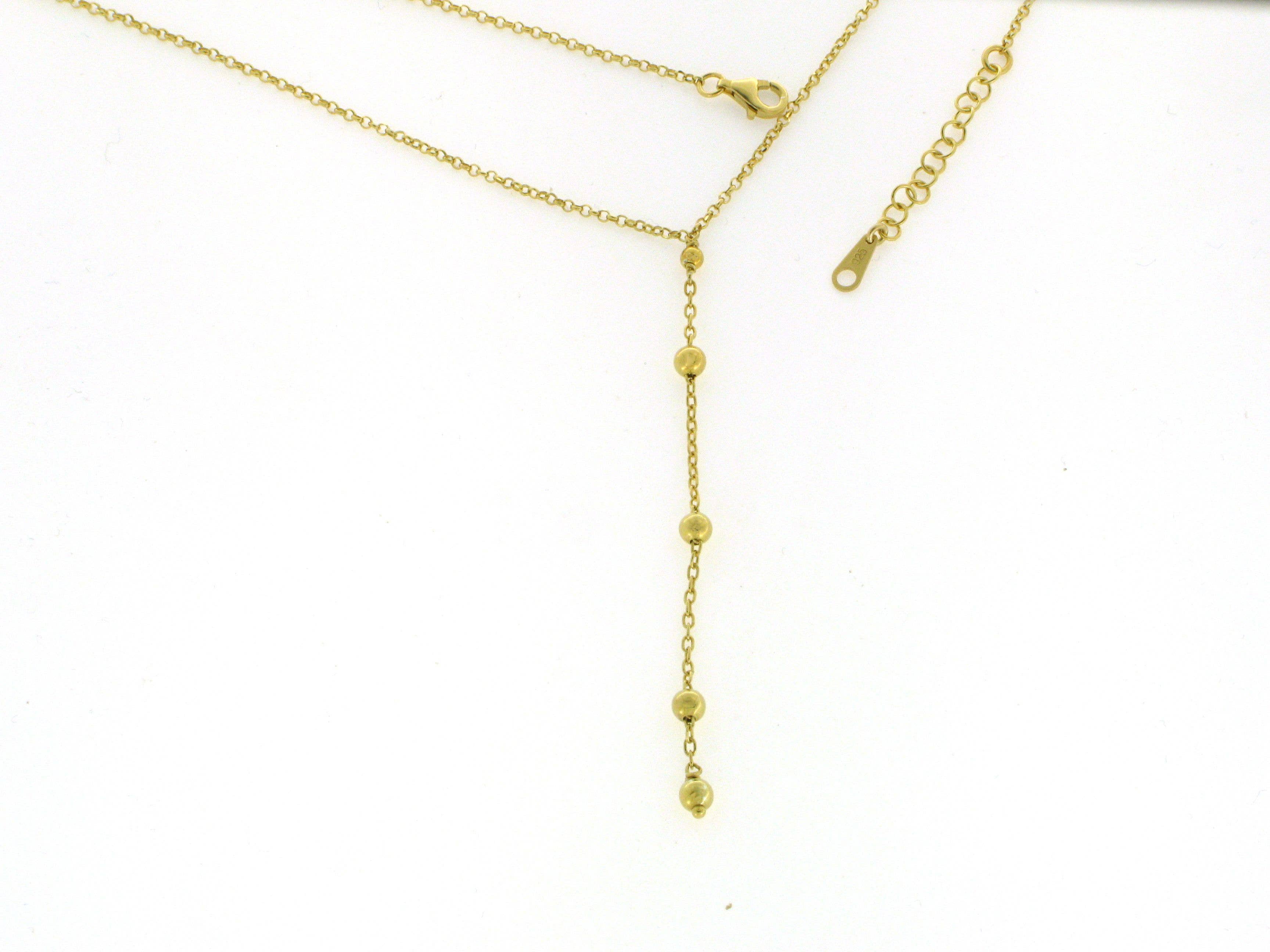 Yneda Jewels - Wholesale Y-Neck/Lariat Necklace - Sterling silver necklace with balls, long layered necklace.7