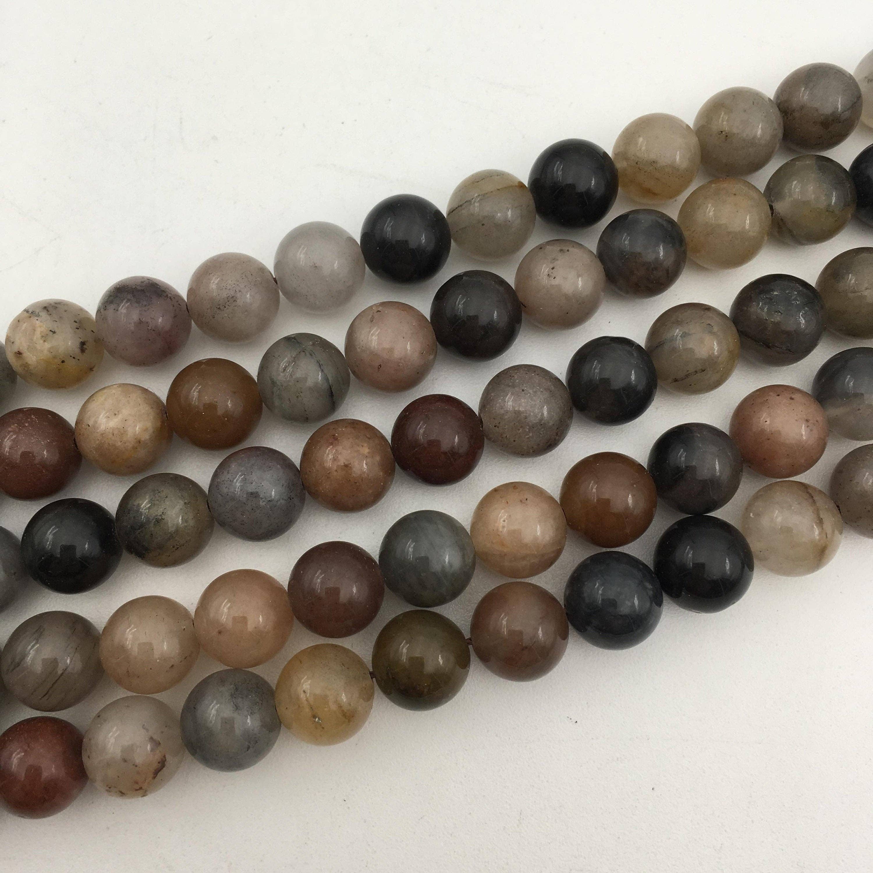 CRCBEADS - Wholesale Beads - Multi-Color Quartz Smooth Round Beads 8mm 10mm 15.5" Strand2