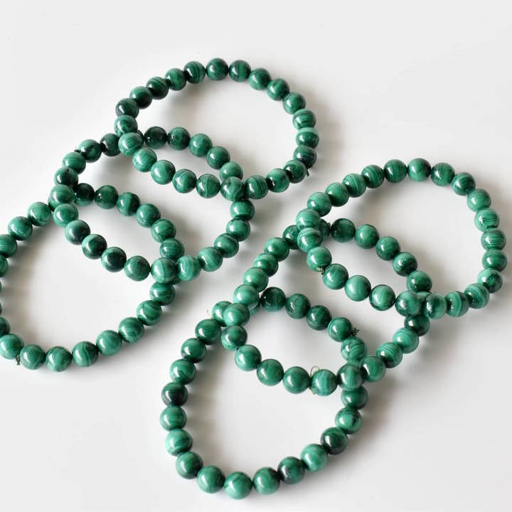 Soothing Crystals - Vente Bracelet de perles - Bracelet de guérison | Malachite synthétique | Bracelet en pierres précieuses3