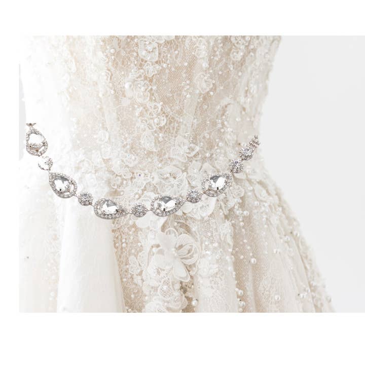 59168-100 Cintura con Cristalli d'Argento 18,50x0,79" per la vendita all'ingrosso da parte di Cool Crystals