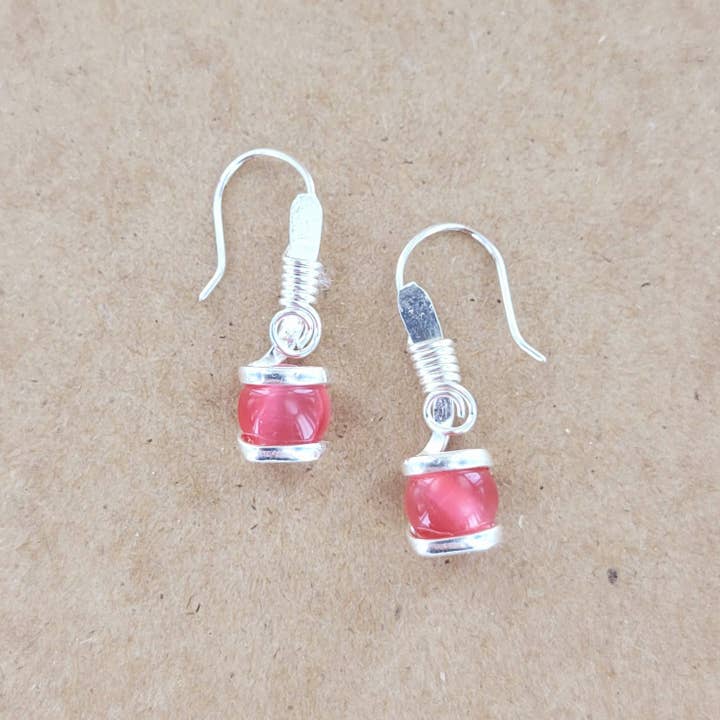 Sadie Green's Jewelry - Wholesale Dangle Earrings - "Cat's Eye" 8mm Parallel Hanging Earring ALP-TG-E2H-SM