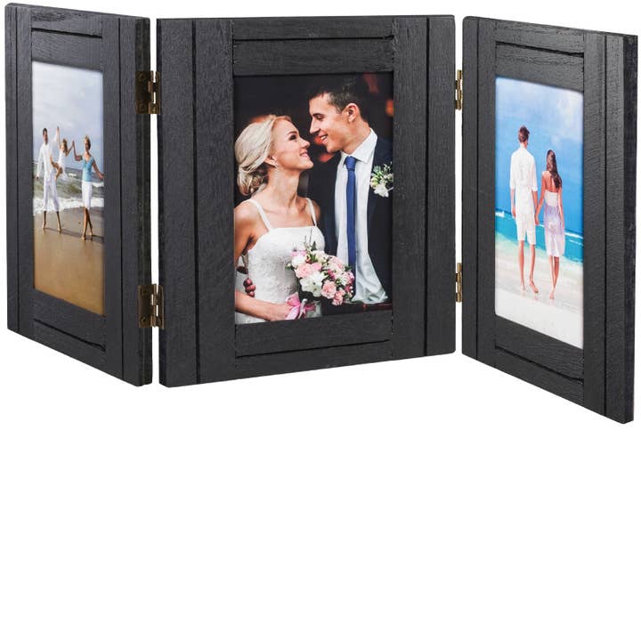 Hand Painted Rustic Three Picture Frame: Holds 3 4x6 Photos for wholesale by Excello Global Products