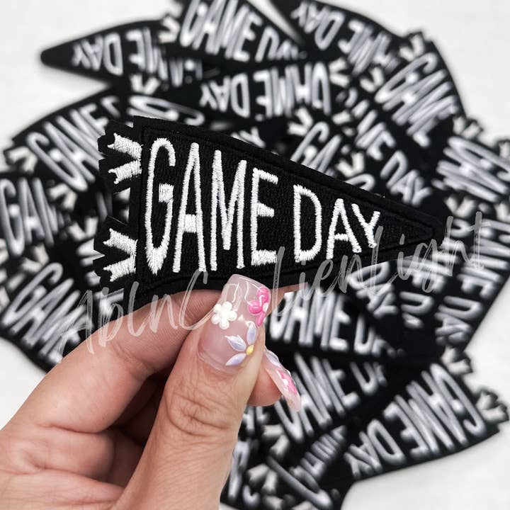 ABLNco - Wholesale Patch - trucker hat patches 3” black game day flag patch iron on