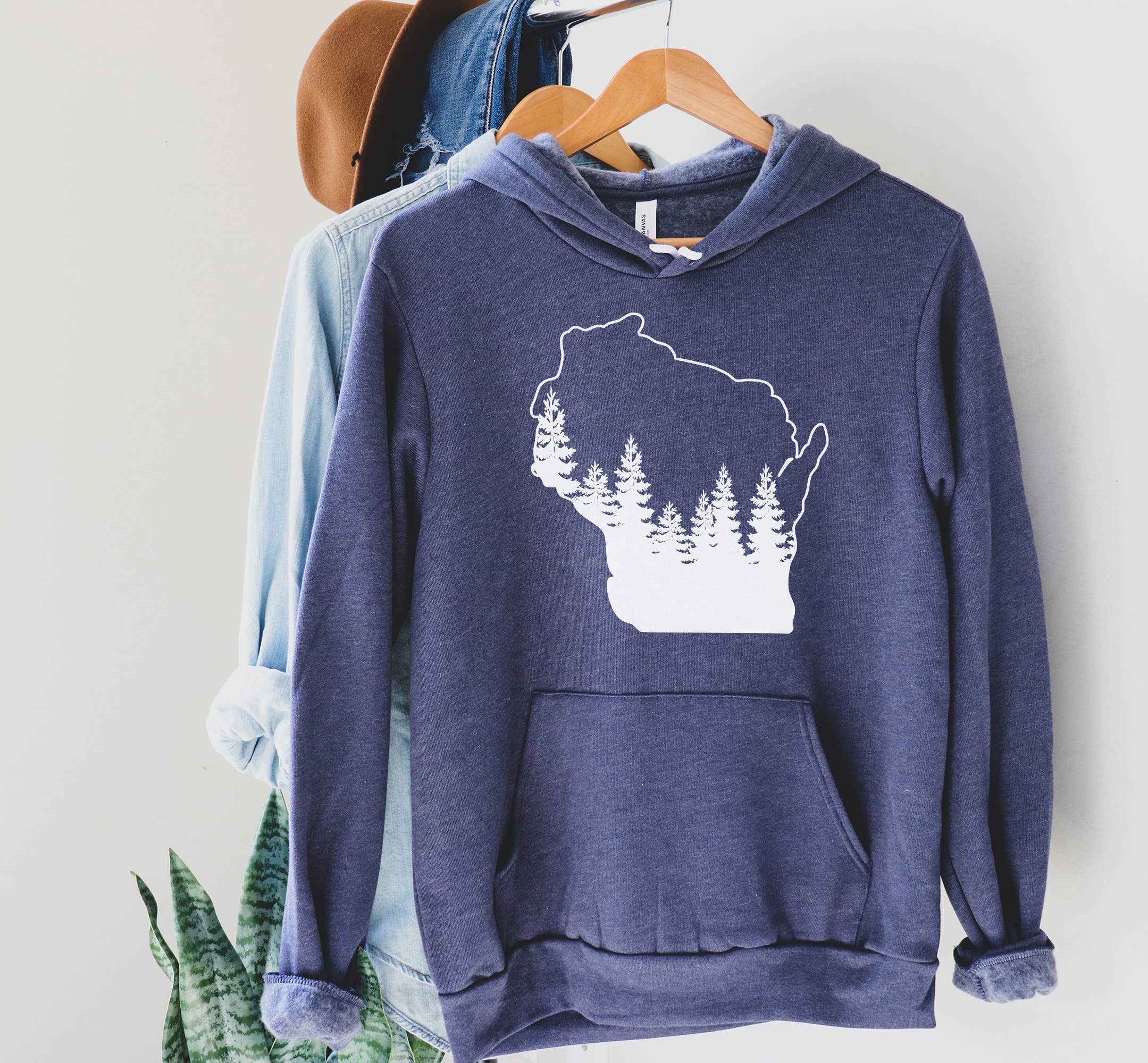 Autumn Rose Co. - Wholesale Graphic Sweatshirt - Women's - Wisconsin Pine Tree Sweatshirt, Wisconsin Hooded Sweatshirt2