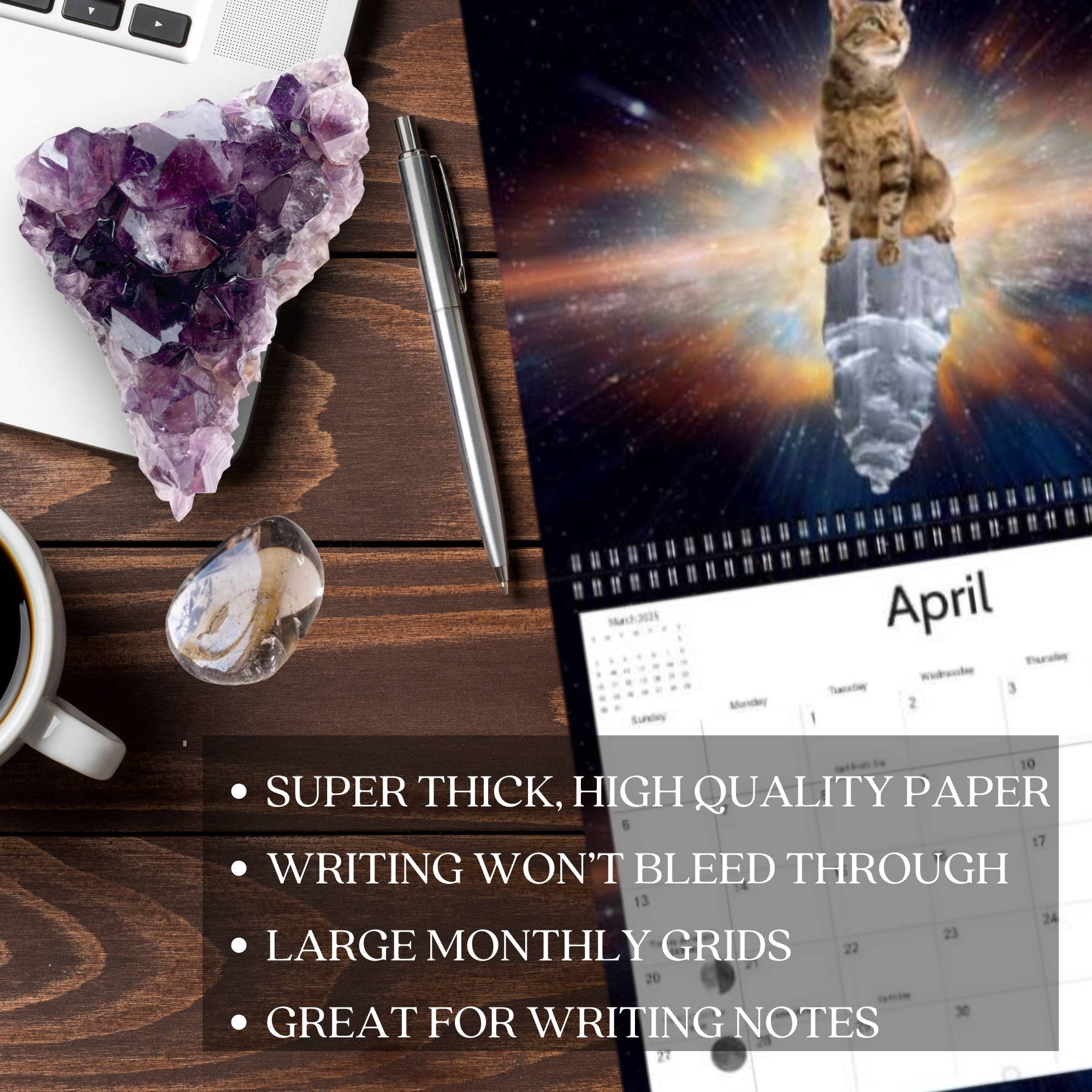 Calendar Magic Co. – wholesale Calendar – CATS RIDING ON CRYSTALS 2026 Calendar6
