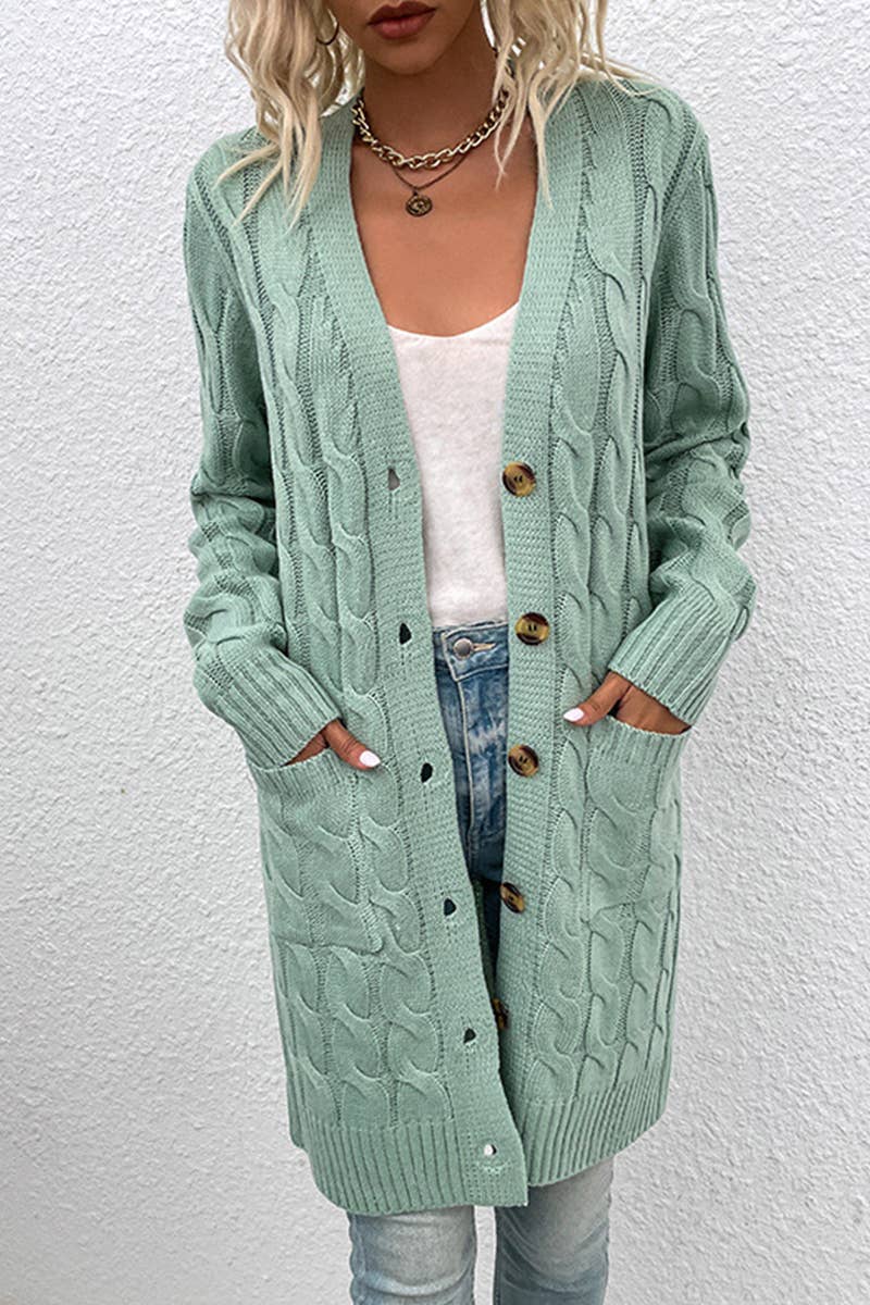 NINEXIS - Vente Cardigan – femme - Pull long à col rond à col rond CWOCAL3569