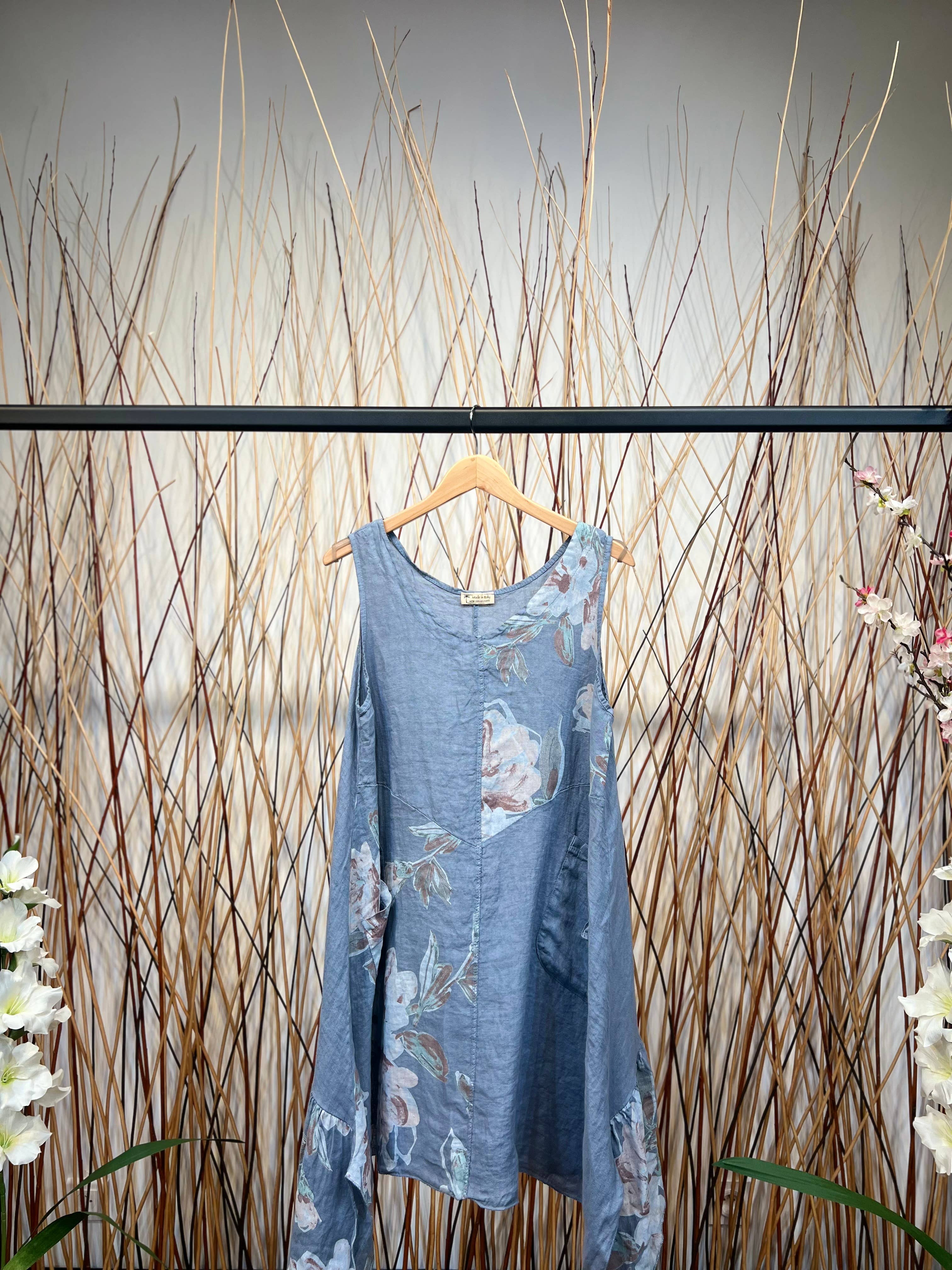 L'Emotion – wholesale Tunika - Dam – Tunika i 100% linne med blommönster2