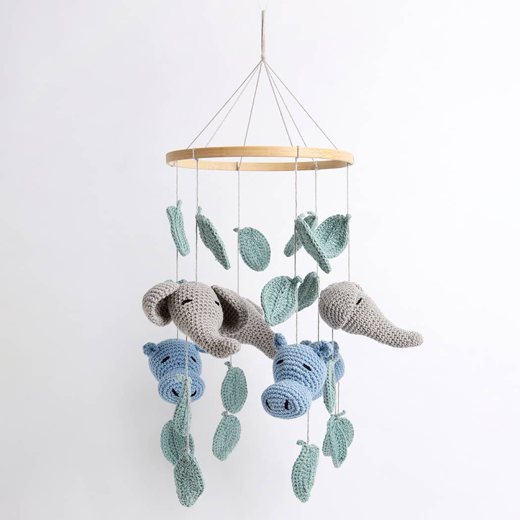 Wool Couture Company - Wholesale DIY Craft Kit - Hippo & Elephant Baby Mobile Crochet Kit1