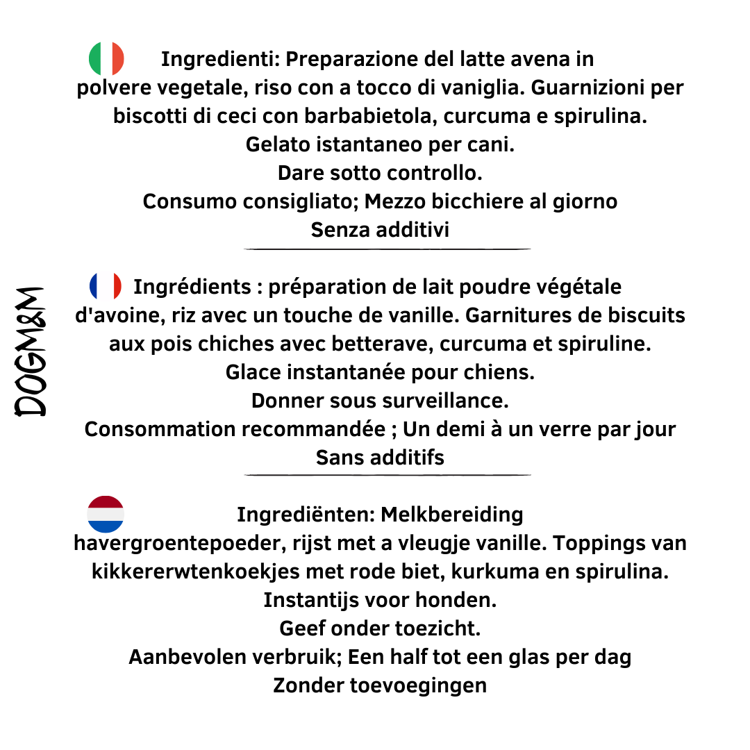 Waniyanpi – Großhandel Leckerlis – Hund – Dog´s Instant Eiscreme mit DogM&M-Toppings4