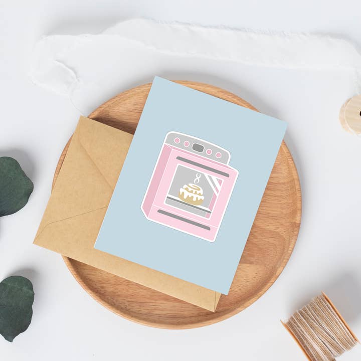 Biglietto di Auguri "Bun in the Oven" per la vendita all'ingrosso da parte di Elizabeth Riley Paperie