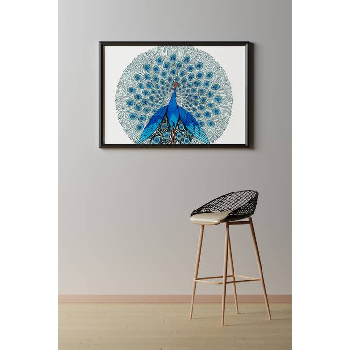 Pavão azul por atacado de Rock Paper Scissors Wall Art