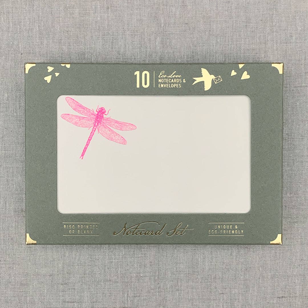 Togethery - Wholesale Stationery/Notecard Set - Notecard Set / Riso Print / Dragonfly / sustainable0