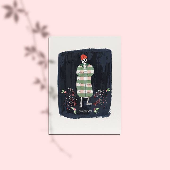 Stay Warm Skeleton Card for wholesale by Party Krill