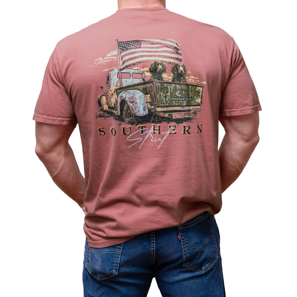 Mossy Oak Boykin Truck Nantucket Red Short-Sleeve T-Shirt for wholesale on Faire2