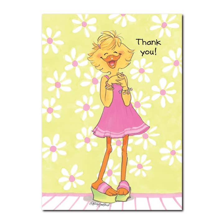 Sally Ducken As Mãos Falantes de Obrigado Cartão de Saudação por atacado de Suzy's Zoo Store