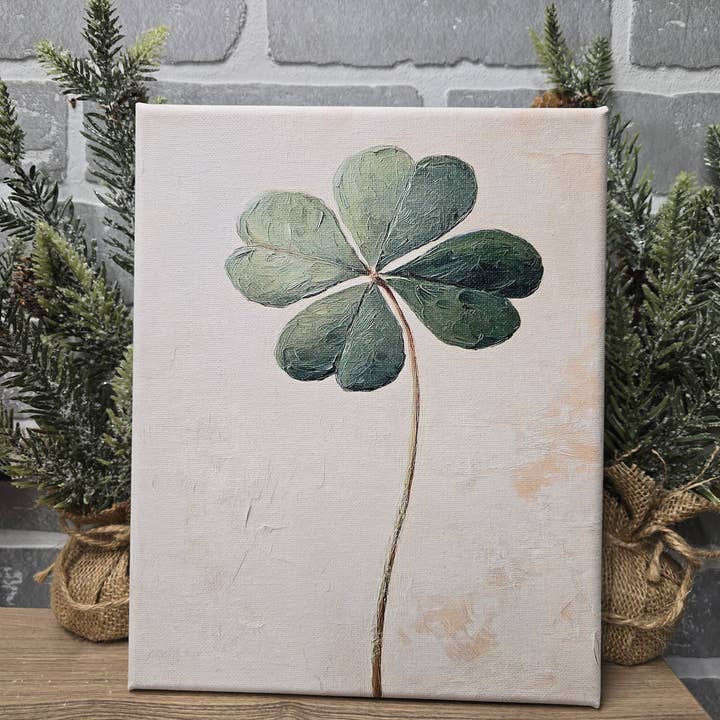 Four-Leaf Clover Canvas Wall Art for wholesale by Shut The Front Door KC
