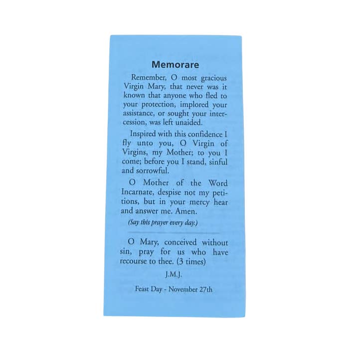 Oremus Mercy - Wholesale Book - Adult - The Miraculous Medal Memorare Pamphlet (25/pk)