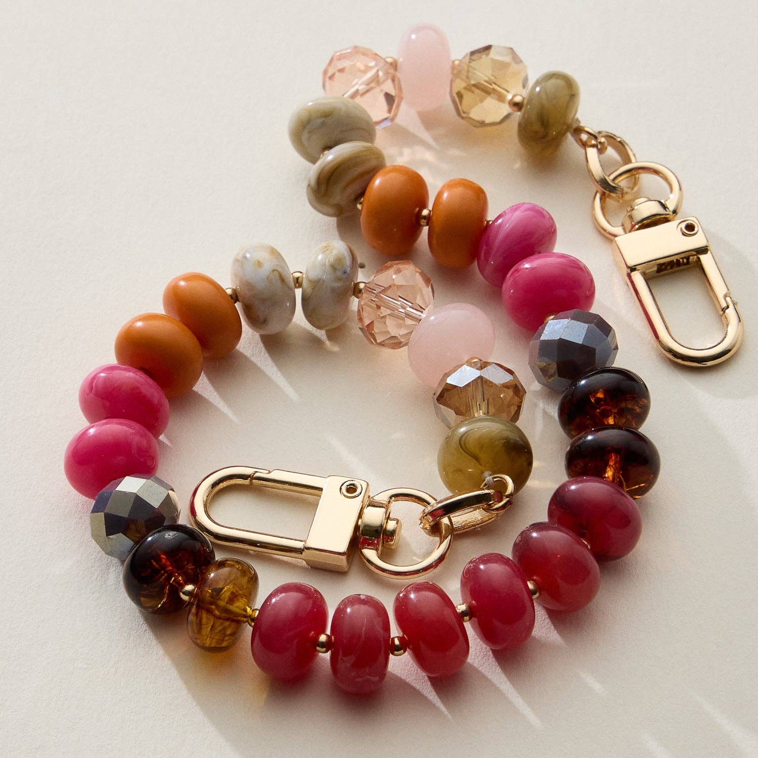 Frem - Wholesale Keychain - Women's - Mixed Bead Bag Keychain with Gold Clasps9