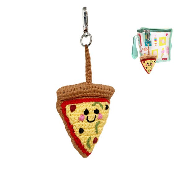 Ciondoli per borsa da bambino all'uncinetto – fetta di pizza per la vendita all'ingrosso da parte di Pebblechild
