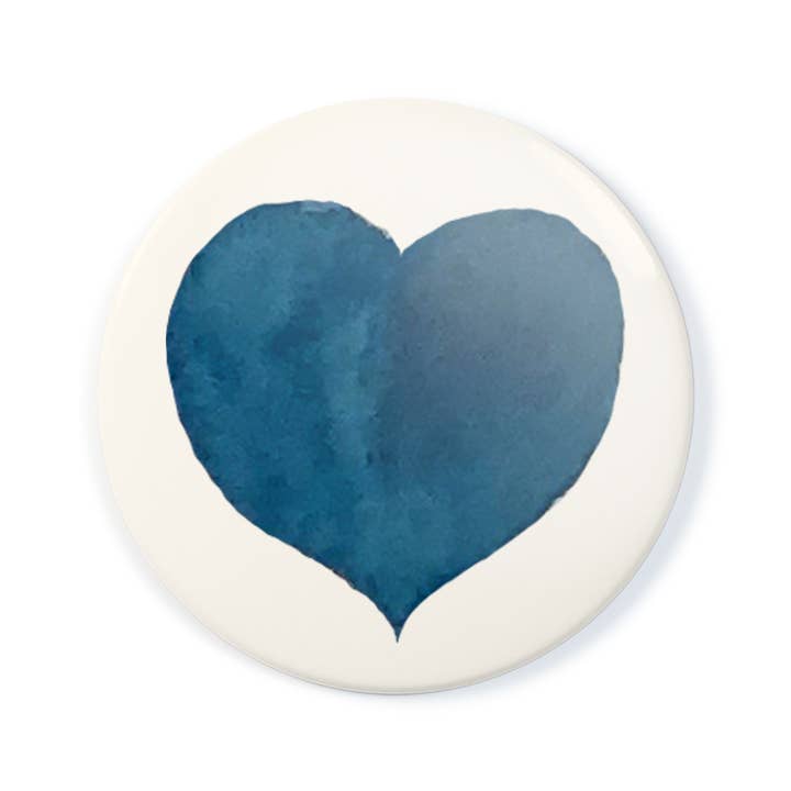Felix Doolittle - Wholesale Compact mirror - Navy Blue Heart - Pocket Mirror with wool-felt pouch