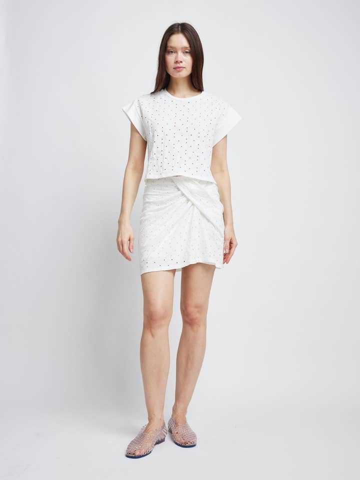 Sylvie Oogjes Crop T-shirt voor wholesale door Self Contrast