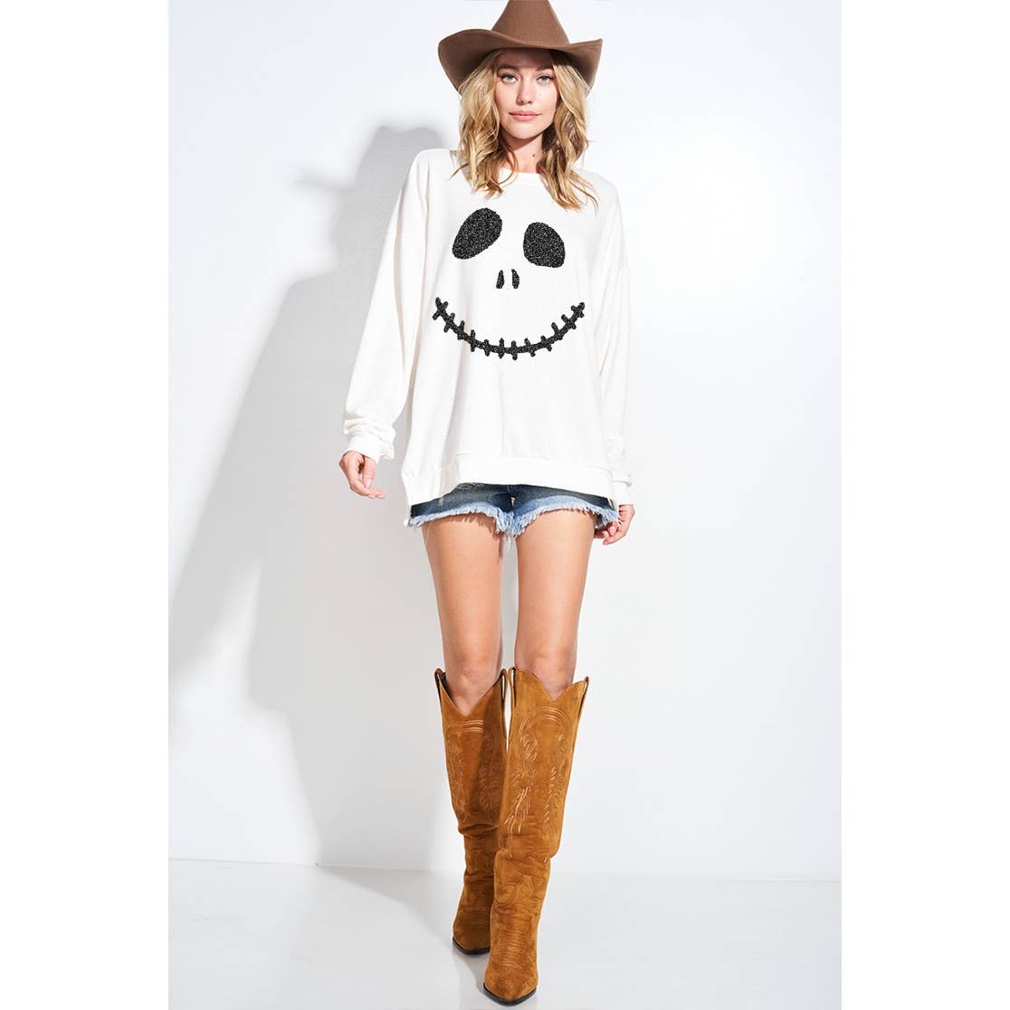 Phil Love - Wholesale Graphic Sweatshirt - Women's - Ghost face print tri blend sweatshirts2