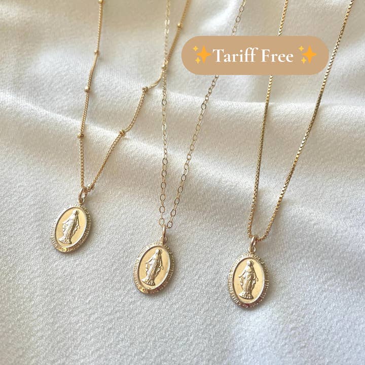 Blessed Mother Virgin Mary Religious 14K Gold fill Necklace and other Purchase Wholesale blessed mother. Free Returns & Net 60 Terms on Faire trending on Faire.