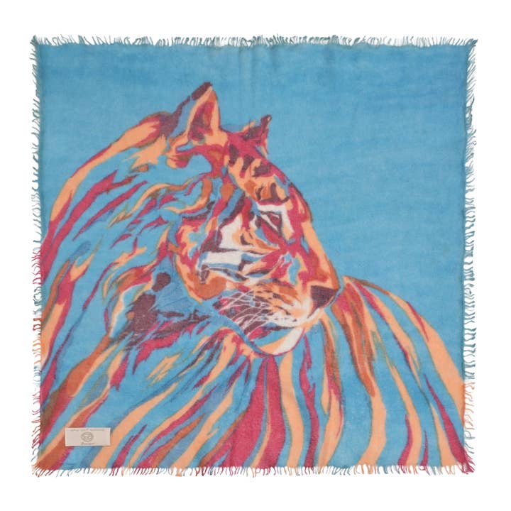 Bandana de cachemira Tiger Head-cs en turquesa para venta al por mayor de cute stuff GmbH