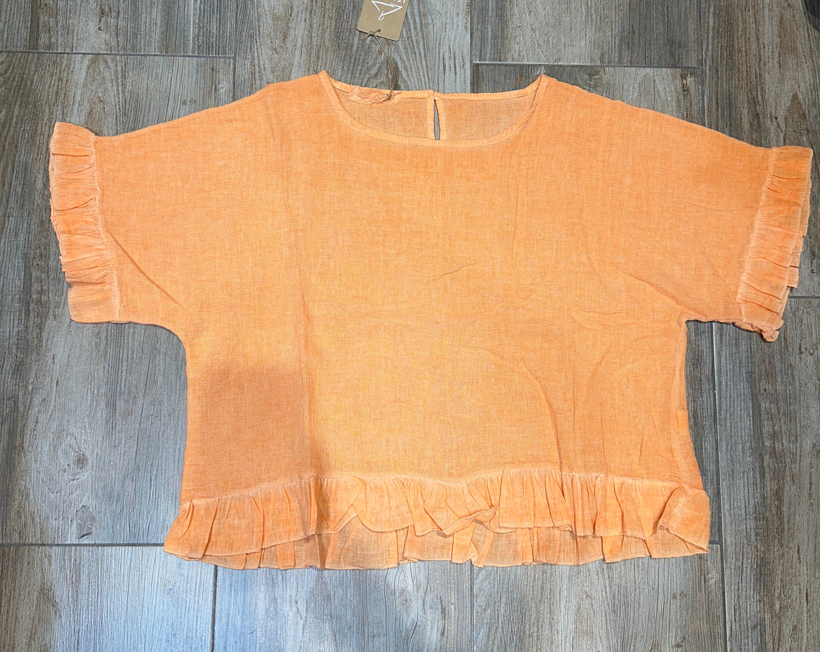 LÉA & LUC - Wholesale Blouse - Women's - Plain blouse in 50% Linen and 50% Cotton REF. 874723