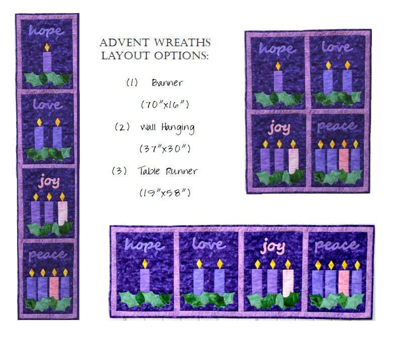 Faith and Fabric - Wholesale Quilt - Quilt Pattern: Advent Wreath3