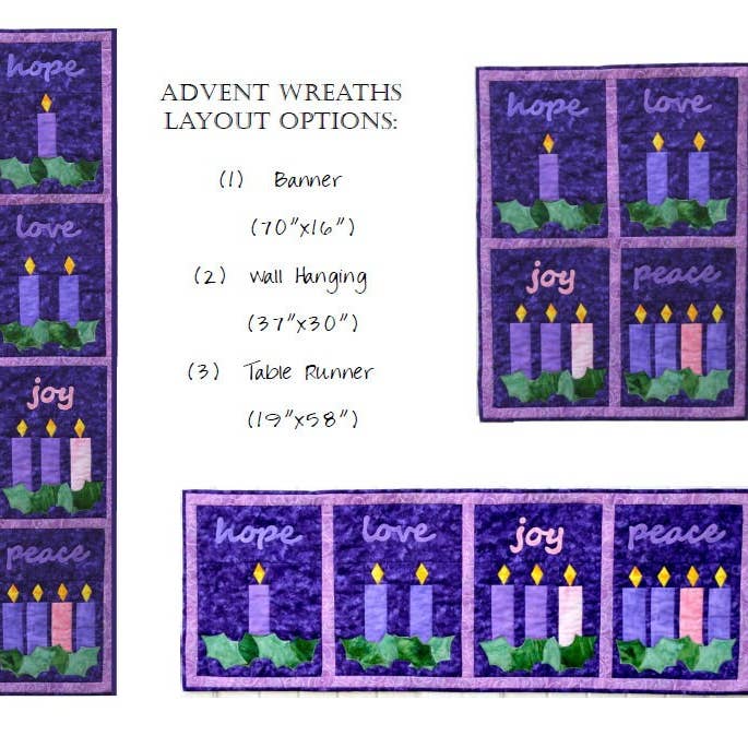 Faith and Fabric - Wholesale Quilt - Quilt Pattern: Advent Wreath3