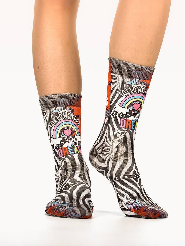 Chaussettes Rêve Léopard Gris Clair pour la vente par Urbiana