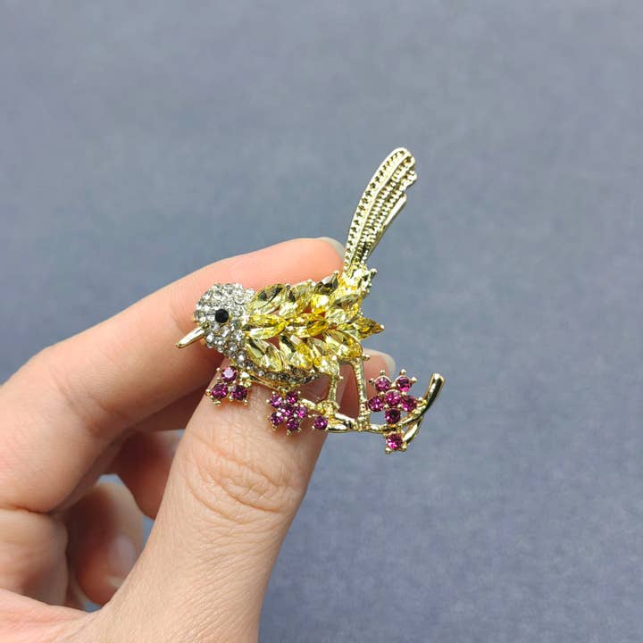 Mio Queena - Wholesale Brooch - Rhinestone Magpie Bird Brooch2